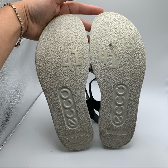 ECCO Flowt Women's Nubuck Flat slingback comfort black Sandal 41 US 10-10.5 1299 - Picture 13 of 13